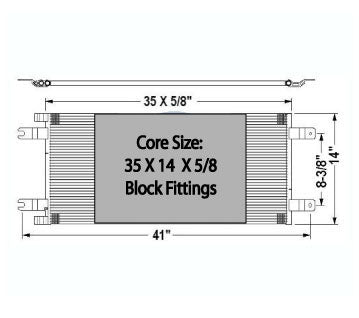 Condensador para Kenworth / Peterbilt  330 / 335 / 337 / 340 / 348 / 357 / 365 / 367 / 382 / 384 / 388 / 389 /   T300 / 325 / T370